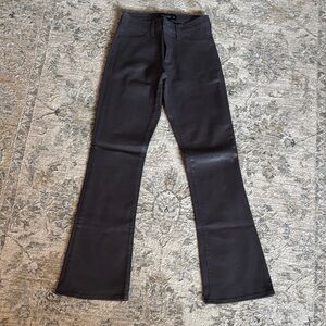Just Black Women's Flare Wax Coated Black Jeans